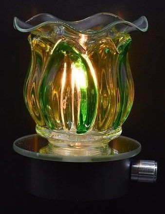 Green and yellow tulip Plugin Oil Burner