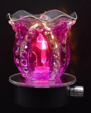 Pink beaded plug in oil burner