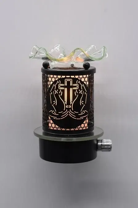 Praying Hands with Cross Plugin Oil Burner Praying Hands with Cross Plugin Oil Burner