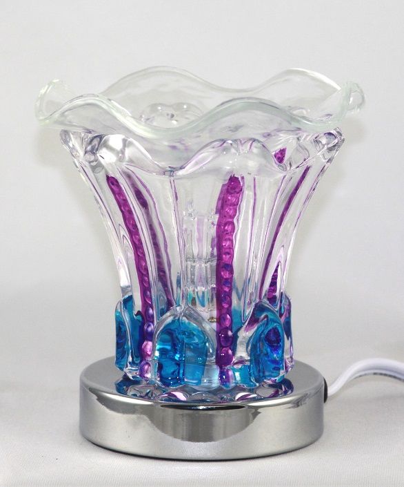 Blue an Pink Lines Touch Tabletop Oil Burner Blue an Pink Lines Touch Tabletop Oil Burner