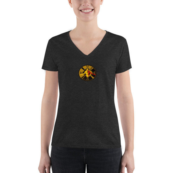 Women&#39;s Deep V-neck Chingón/a Definition Tee