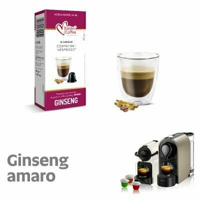 10 CAPSULE CAFFE' AL GINSENG AMARO COMPATIBILE NESPRESSO