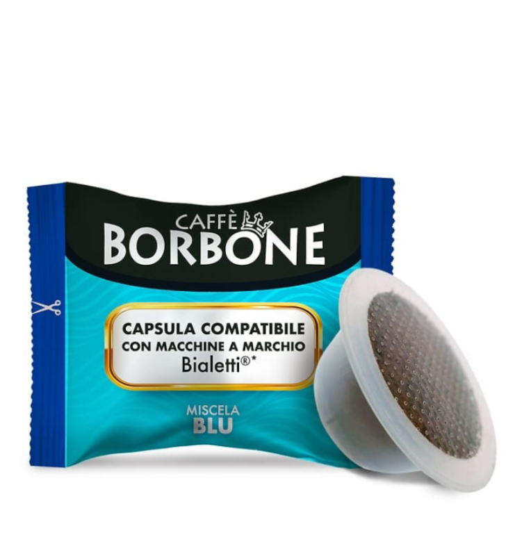 100 CAPSULE CAFFE' BORBONE MISCELA BLU COMPATIBILI BIALETTI