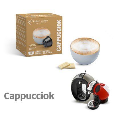 16 CAPSULE CAPPUCCIOK CAPPUCCINO AL CIOCCOLATO BIANCO COMPATIBILE NESCAFE DOLCE GUSTO 16 CAPSULE CAPPUCCIOK CAPPUCCINO AL CIOCCOLATO BIANCO COMPATIBILE NESCAFE DOLCE GUSTO