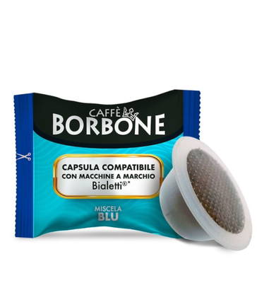 100 CAPSULE CAFFE' BORBONE MISCELA BLU COMPATIBILI BIALETTI
