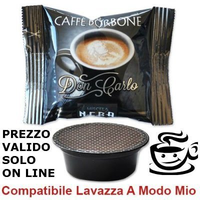 100 CAPSULE CAFFE' BORBONE DON CARLO MISCELA NERA COMPATIBILE LAVAZZA A MODO MIO