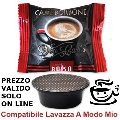 100 CAPSULE CAFFE' BORBONE DON CARLO MISCELA ROSSA COMPATIBILE LAVAZZA A MODO MIO
