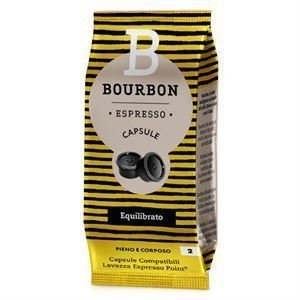 100 CAPSULE CAFFE' BOURBON GIALLO EQUILIBRATO PRODOTTO DA LAVAZZA COMPATIBILI LAVAZZA ESPRESSO POINT