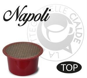 50 CAPSULE CAFFE' NAPOLI LA BOTTEGA DELLE CIALDE COMPATIBILI LAVAZZA BLUE - IN BLACK