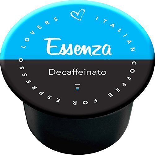 50 CAPSULE CAFFE' ESSENZA DEK DECAFFEINATO COMPATIBILI LAVAZZA BLUE - IN  BLACK