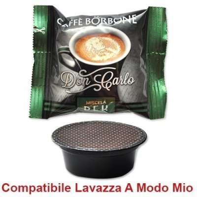 100 CAPSULE CAFFE' BORBONE DON CARLO MISCELA DEK VERDE DECAFFEINATO COMPATIBILE LAVAZZA A MODO MIO
