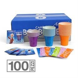 KIT CAFFE' BORBONE 100 BICCHIERI - ZUCCHERO - PALETTE