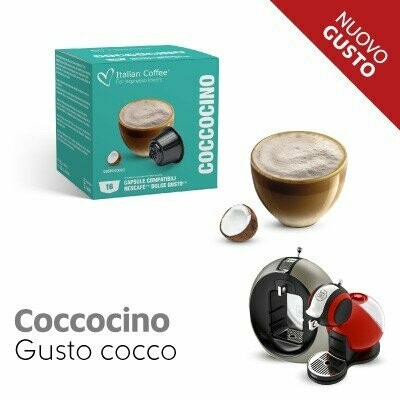 16 CAPSULE COCCOCINO MOKACCINO AL COCCO COMPATIBILE NESCAFE DOLCE GUSTO
