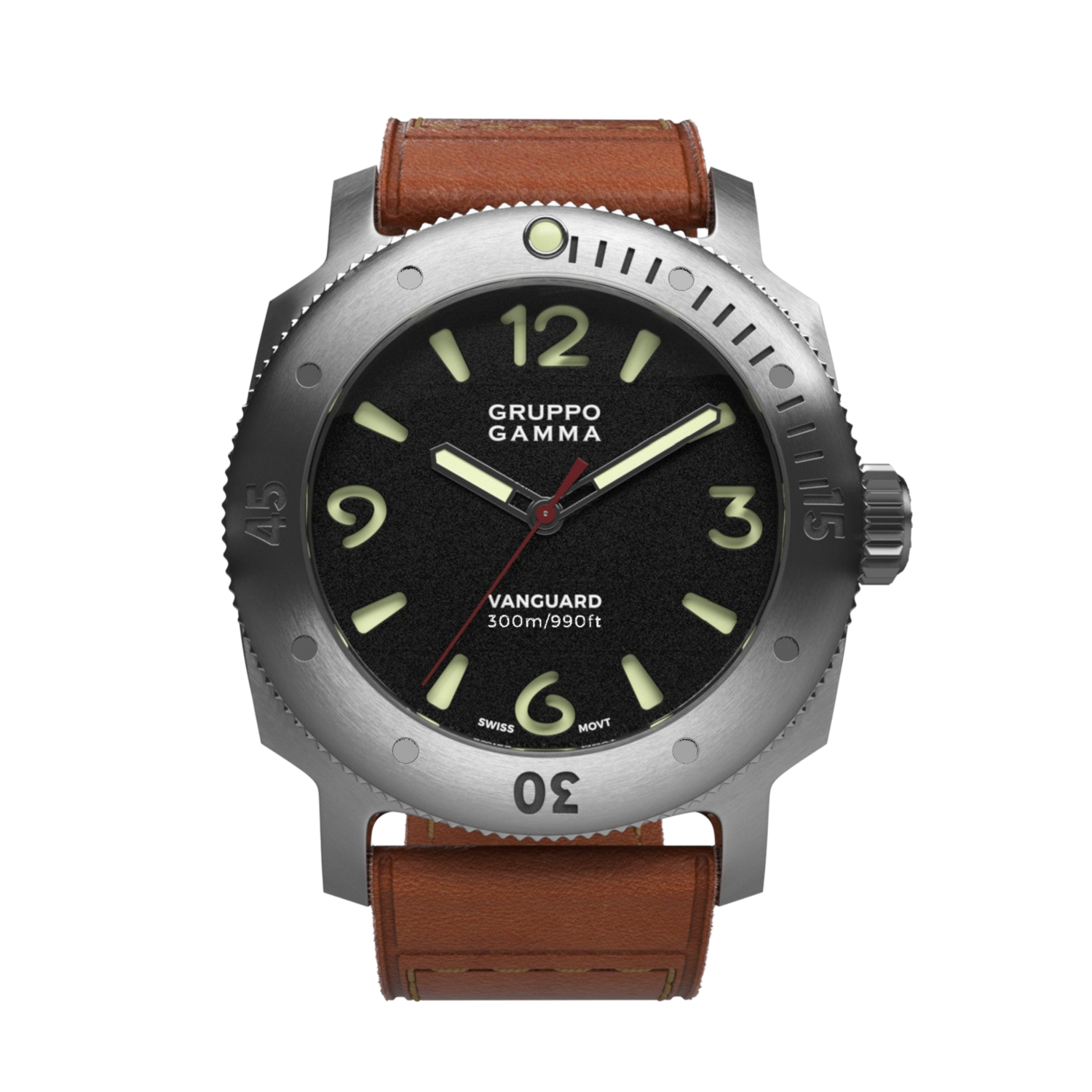 Gruppo Gamma Vanguard AG-00 Brushed Steel Automatic 2 straps Gruppo Gamma Vanguard AG-00 Brushed Steel Automatic 2 straps