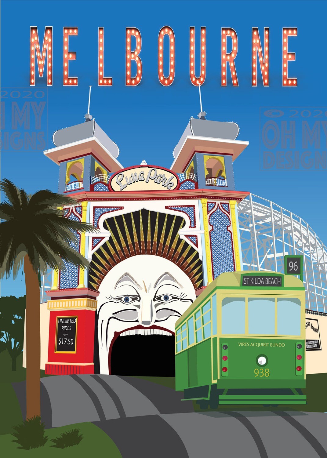 Melbourne - St Kilda, Luna Park and Tram
