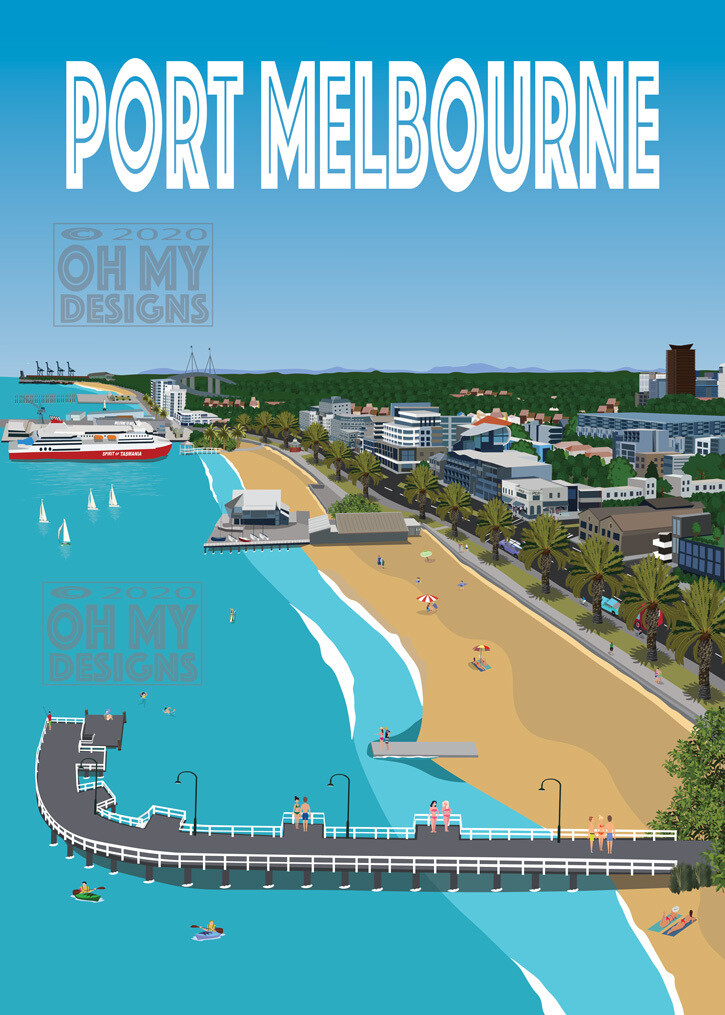 Melbourne - Port Melbourne Aerial with Spirit of Tasmania