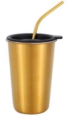Eco tumbler with stainless steel straw