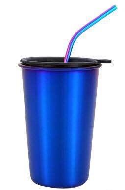 Eco tumbler with stainless steel straw