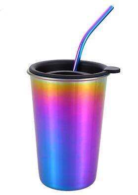 Eco tumbler with stainless steel straw