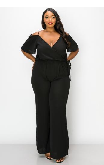 JumpSuits| Open Shoulder Surplice Jumpsuit JumpSuits| Open Shoulder Surplice Jumpsuit