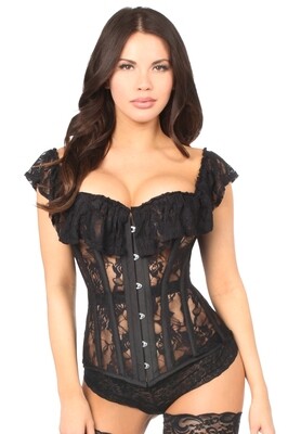 Corset| Black Sheer Lace Steel Boned Corset Corset| Black Sheer Lace Steel Boned Corset