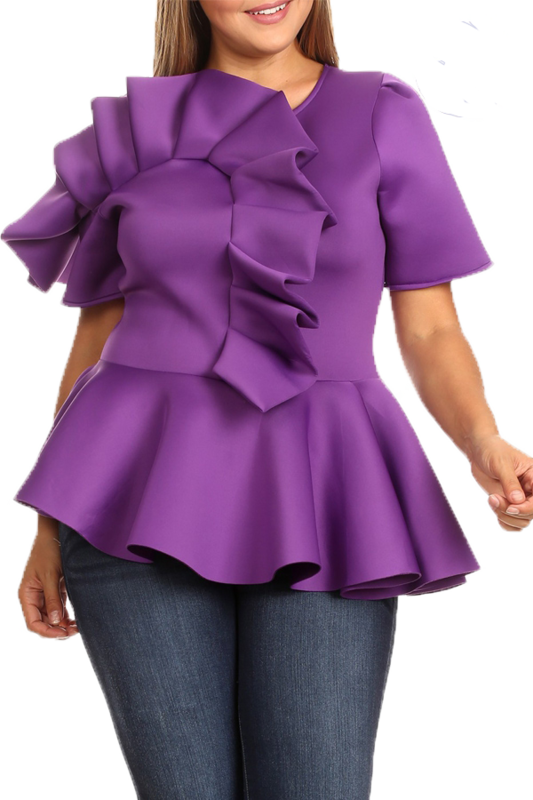 BLOUSES| Short Sleeve Flared Blouse BLOUSES| Short Sleeve Flared Blouse