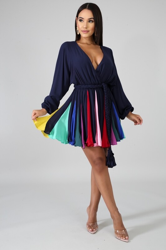 Dresses| Colorful Pleated Flare Dress Dresses| Colorful Pleated Flare Dress