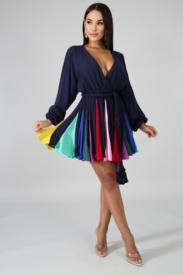 Dresses| Colorful Pleated Flare Dress Dresses| Colorful Pleated Flare Dress