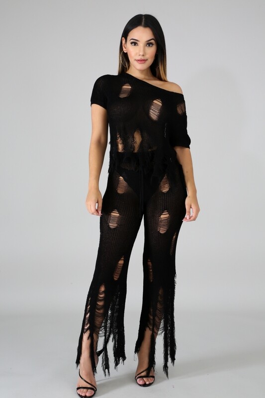 PANTS| Shredded Knit pant set PANTS| Shredded Knit pant set