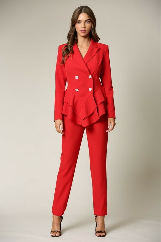Pants sets | 2-pc-Double-Breasted-Peplum-Waist-Pant-Set Pants sets | 2-pc-Double-Breasted-Peplum-Waist-Pant-Set
