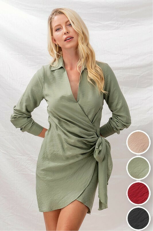 Dresses | Front-Drape-Surplice-Tie-Ribbon-Side-Dress Dresses | Front-Drape-Surplice-Tie-Ribbon-Side-Dress