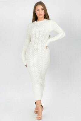 Dress | Cable-Pattern-Sweater-Dress Dress | Cable-Pattern-Sweater-Dress