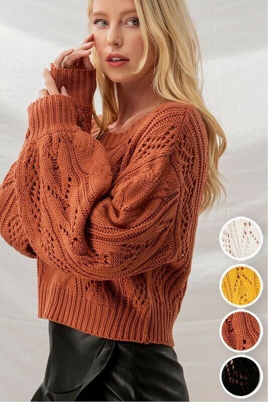 Sweaters | Cable-Knit-Balloon-Sleeve Sweater Sweaters | Cable-Knit-Balloon-Sleeve Sweater