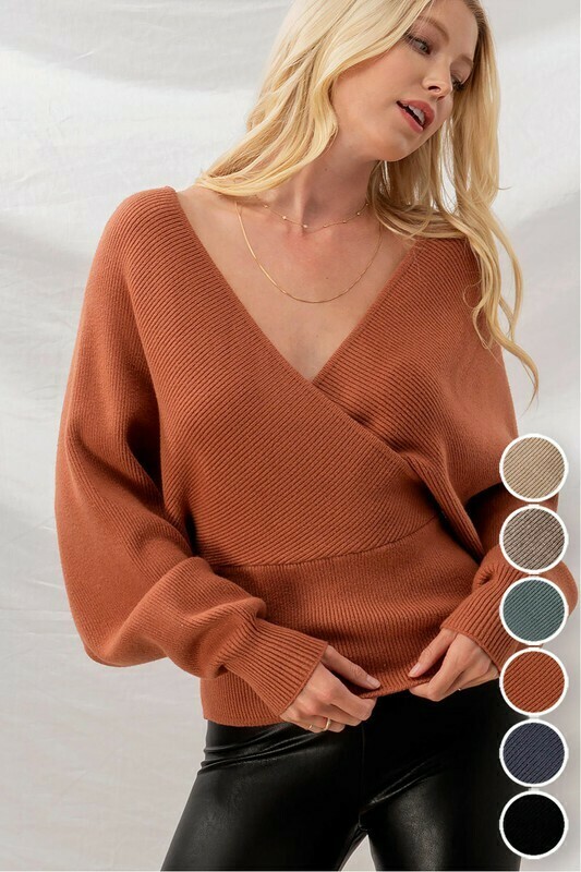 Sweaters | Rib-Knit-Dolman-Back-Cutout- Sweater Sweaters | Rib-Knit-Dolman-Back-Cutout- Sweater