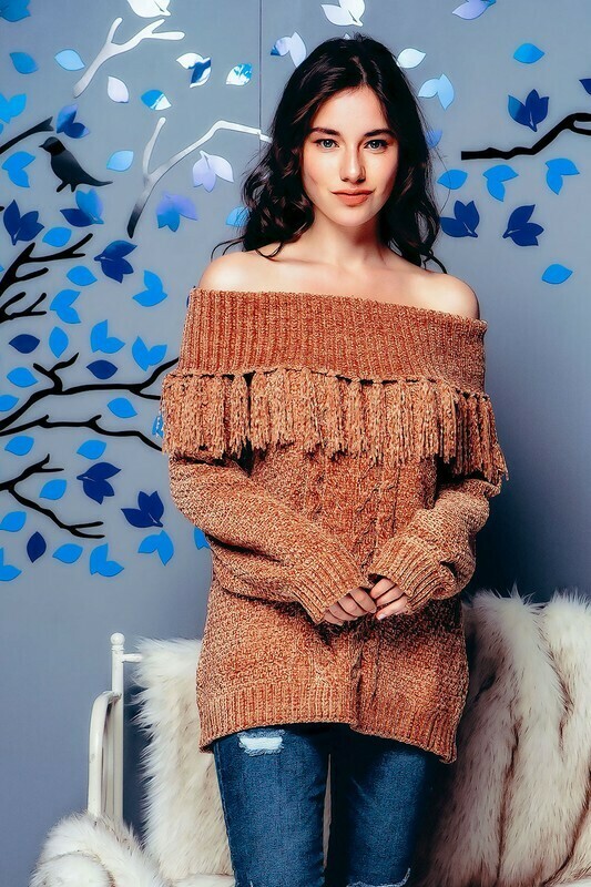 Sweaters | Chunky-Off-Shoulder-Chenille-Sweater Sweaters | Chunky-Off-Shoulder-Chenille-Sweater