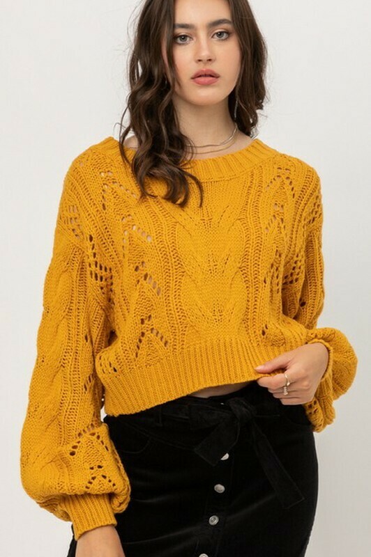 Sweaters | Acrylic-Yarn-Crop-Sweater Sweaters | Acrylic-Yarn-Crop-Sweater