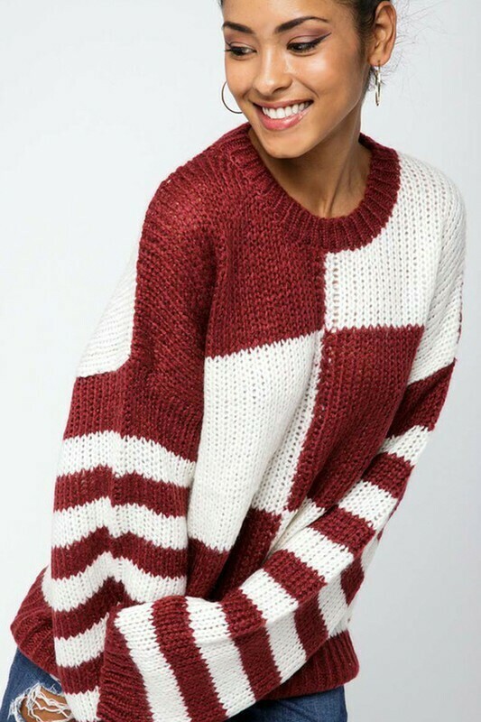 Sweaters | Oversized-Color-Block-Sweater Sweaters | Oversized-Color-Block-Sweater