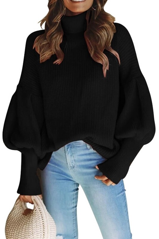 Sweaters | High-Mock-Neck-Bishop-Sleeves-Sweater Sweaters | High-Mock-Neck-Bishop-Sleeves-Sweater