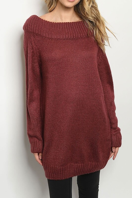 Sweaters |Long-Boat-Neck-Ribbed-Loose-Fit-Sweater Sweaters |Long-Boat-Neck-Ribbed-Loose-Fit-Sweater