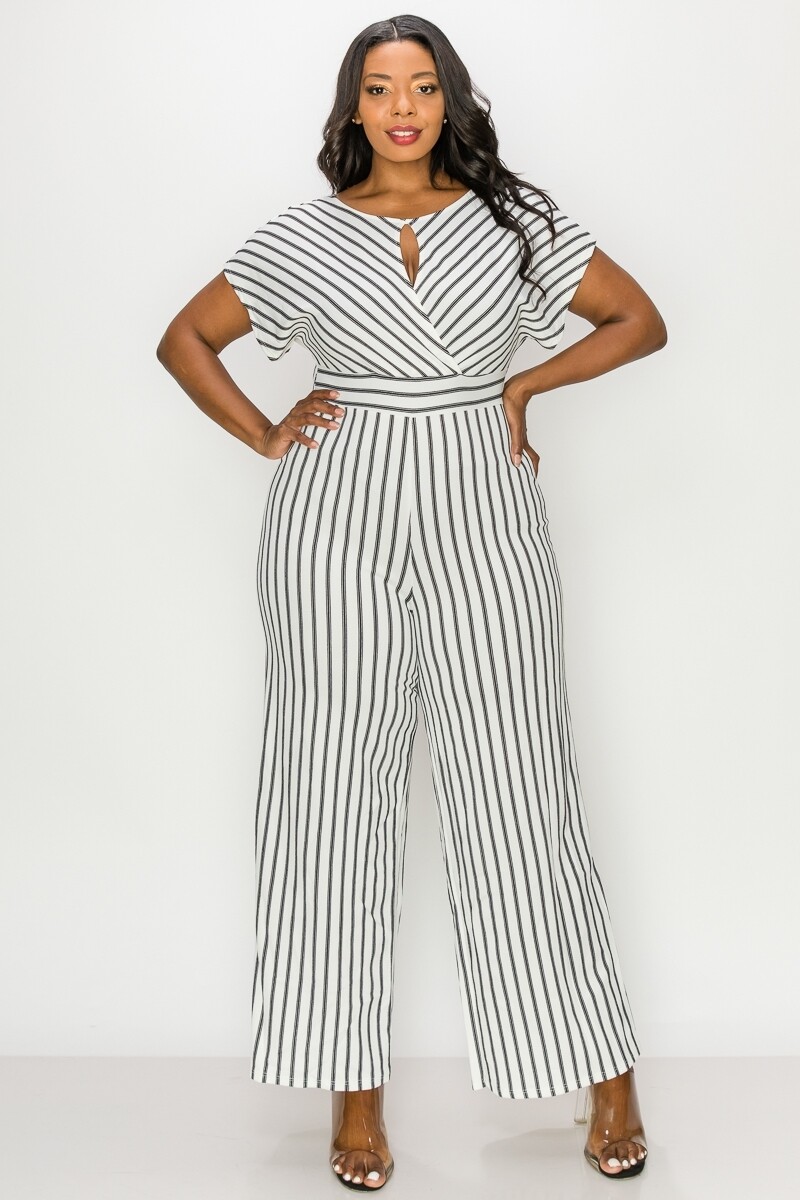 JumpSuits| Relaxed-Fit-Striped-Jumpsuit