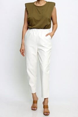Pants | Solid-Pleather-Color-Pull-on-Pants