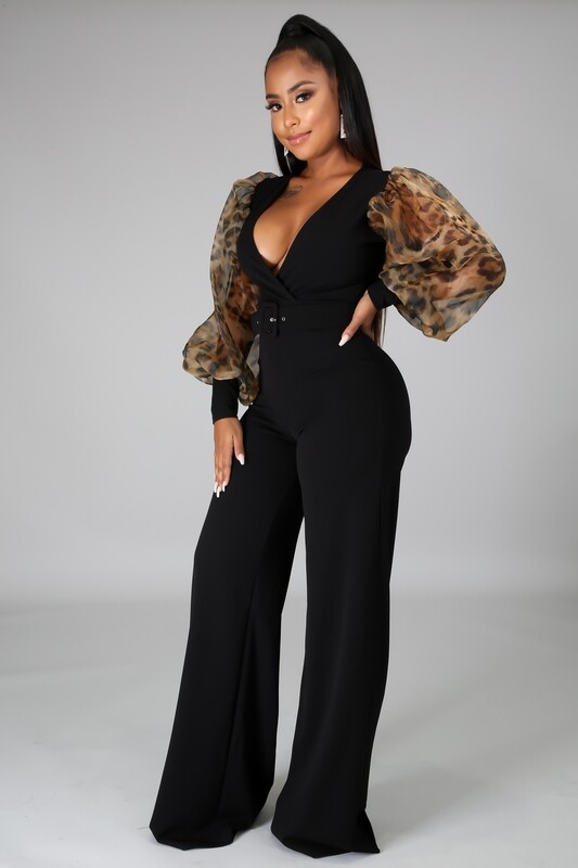 Jumpsuits | Animal-Print-Sleeve-Jumpsuit Jumpsuits | Animal-Print-Sleeve-Jumpsuit