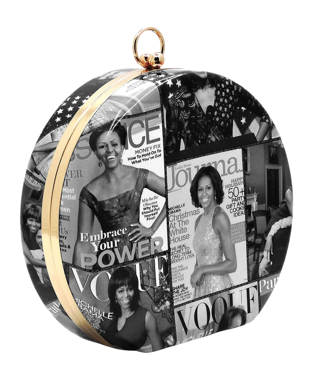 Obama| Michelle Obama Magazine Cover Collage Round Clutch