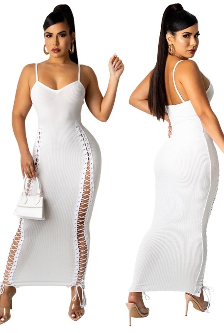 Dresses| Summer Ribbed Spaghetti Strap Dress