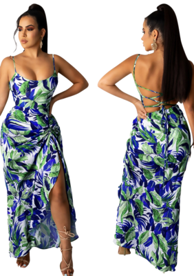 Dresses| Summer Print Multicolor Lace string Sundress