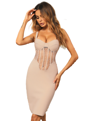 Style Drops| Sexy See Through Waist Bandage Dress