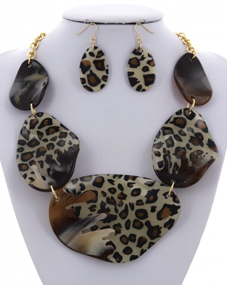 Necklace &amp; Earrings | Cellulose Acetate Statement Necklace &amp; Earring Set