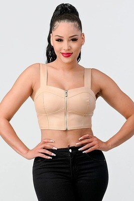 Tops | Lux Faux Leather Cropped Top