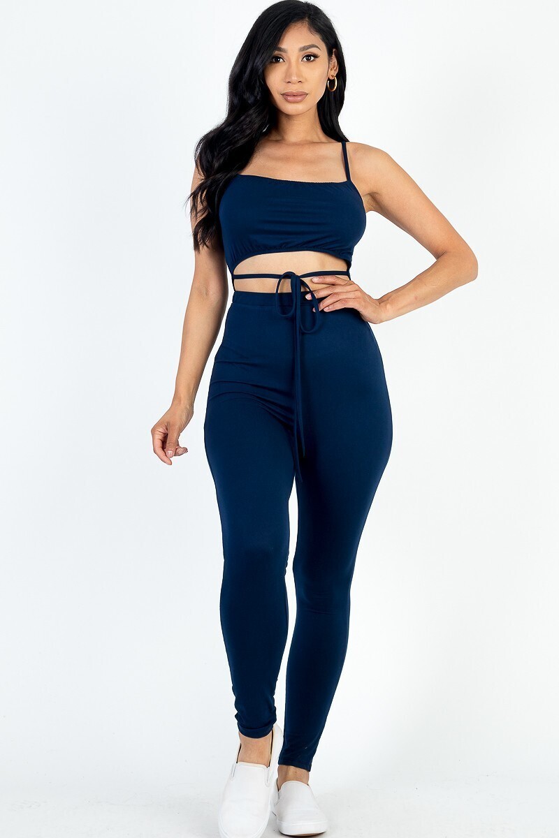 Activewear | Solid Tie 2pc Pant set