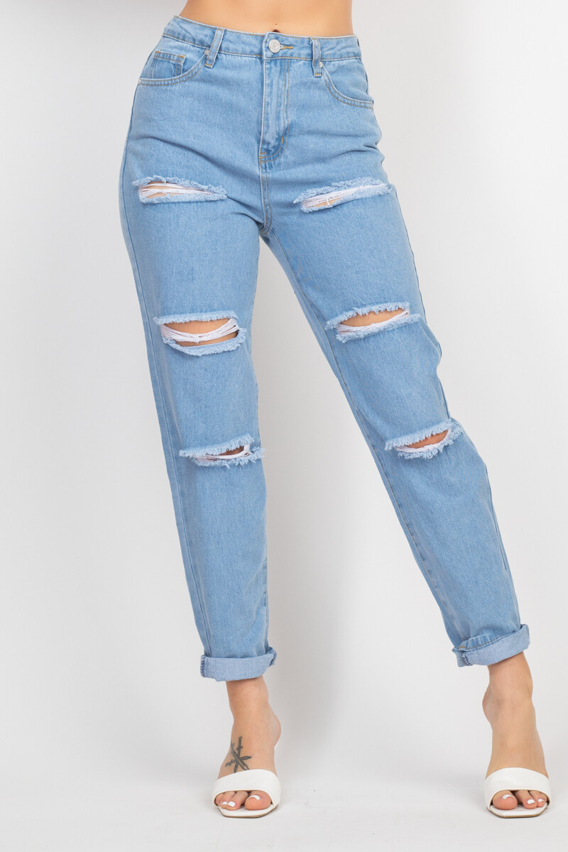 Bottom | Rolled Hem Denim Jeans